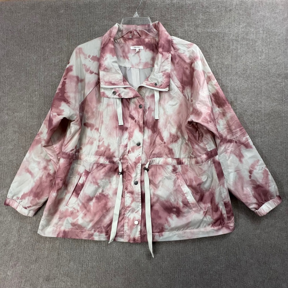 Maurices Womens XXL Pink‎ Tie Dye Anorak Jacket Lightweight Casual Coat